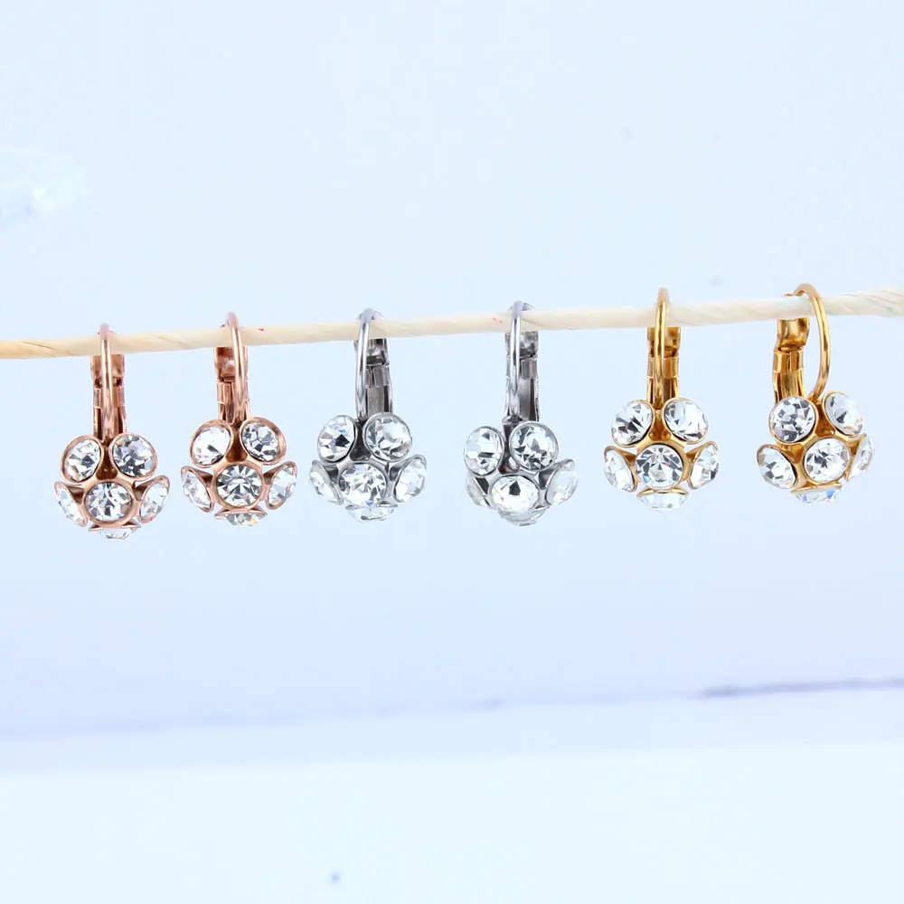 XUANHUA оптовая продажа серьги из нержавеющей стали с камнями модные ювелирные
