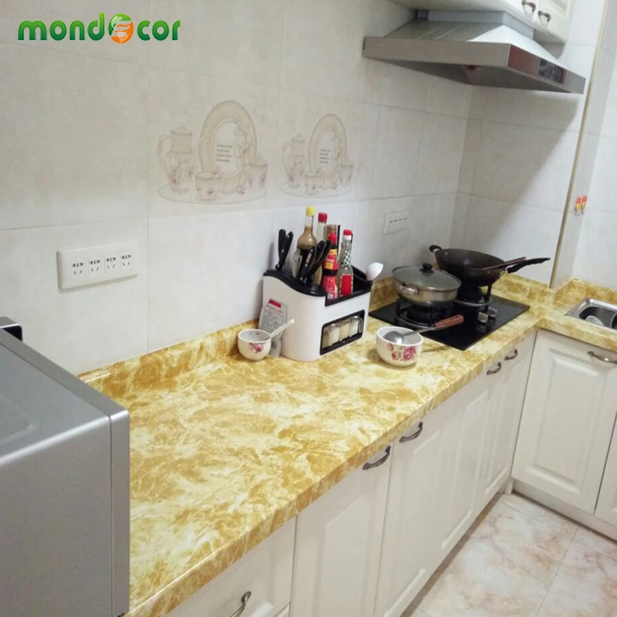 Толстые водонепроницаемые ПВХ мраморные обои рулон для кухни столешница мебели