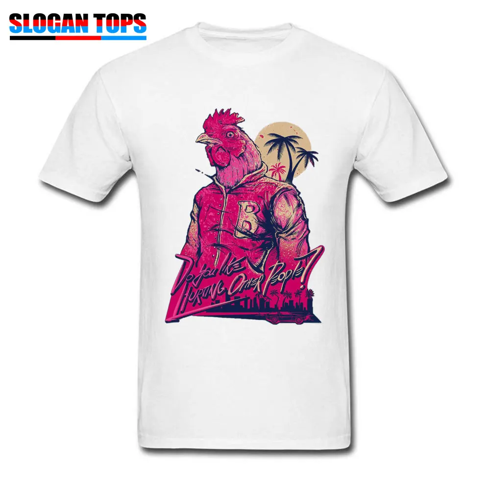 Горячая линия Майами Футболка мужская Топ Забавный петух Ришар футболка с