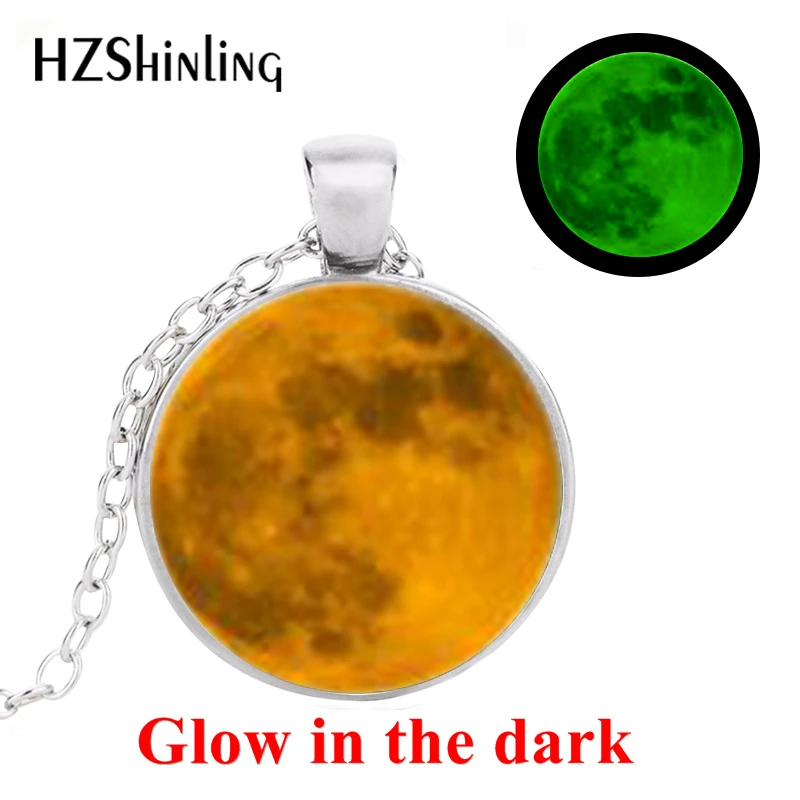 2019 модное светящееся ожерелье Eclipse с желтой луной ювелирные изделия галактикой