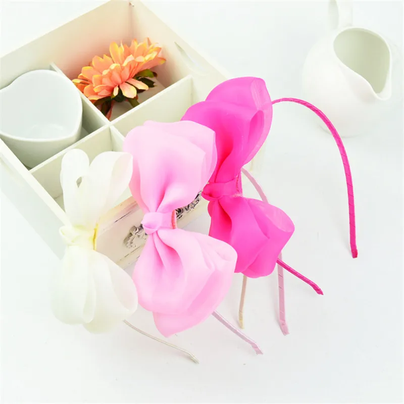 Детские украшения для волос с большим бантом заколки Твердые ленты девочек