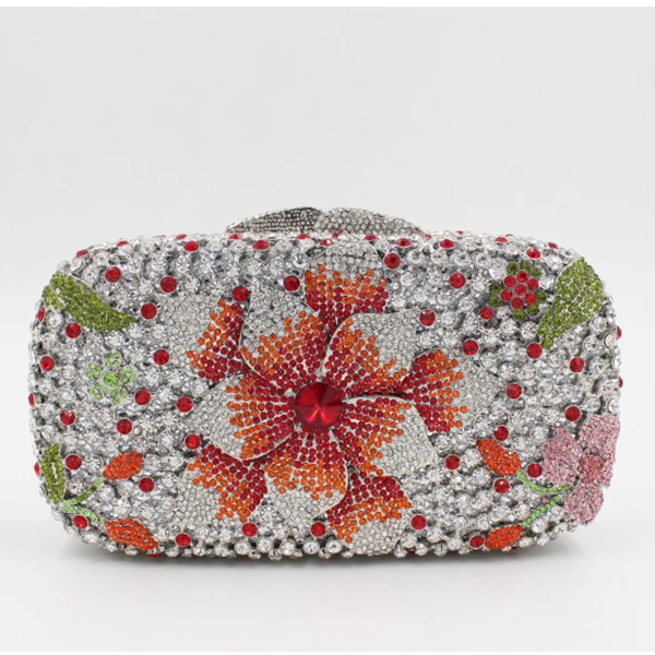 Вечерние дамские сумочки с цветами и золотой застежкой милые клатчи на свадьбу