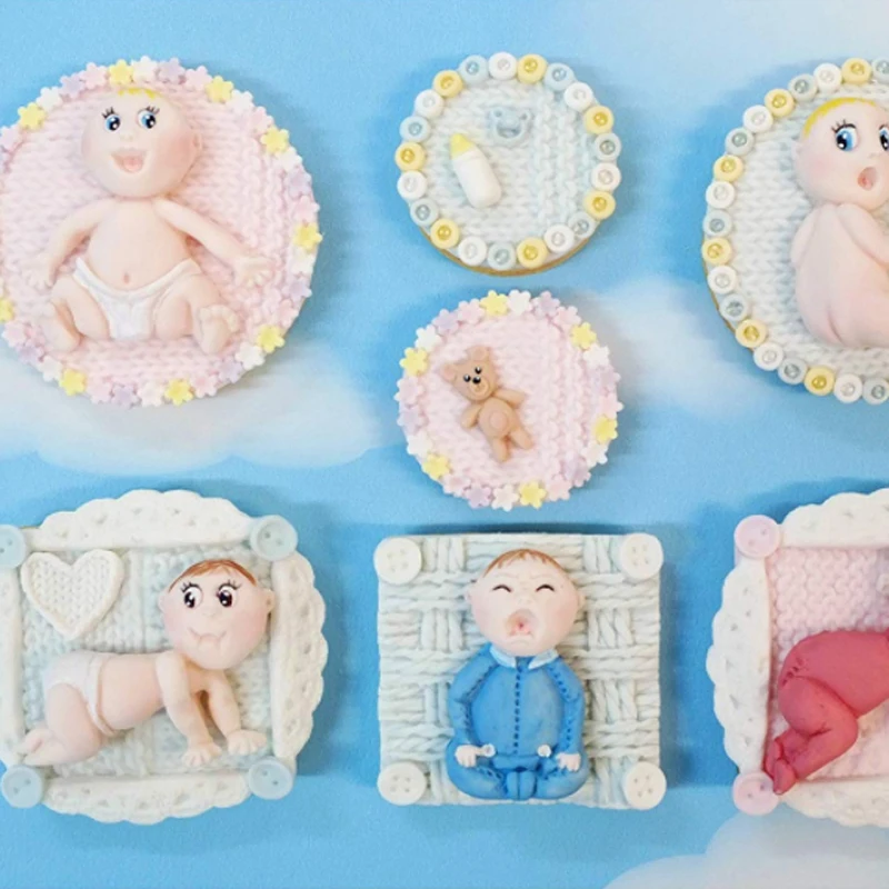 Младенцы помадка торт украшения инструменты, силиконовые формы Sugarcrafts набор для выпечки с шоколадом инструменты для тортов Gumpaste Fimo
