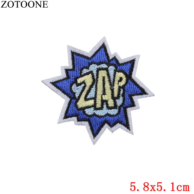 610 ZOTOONE Wow нашивка с вышитыми буквами для одежды DIY железные нашивки для детей дикие аппликации пришитые наклейки для одежды аксессуары - Цвет: 610