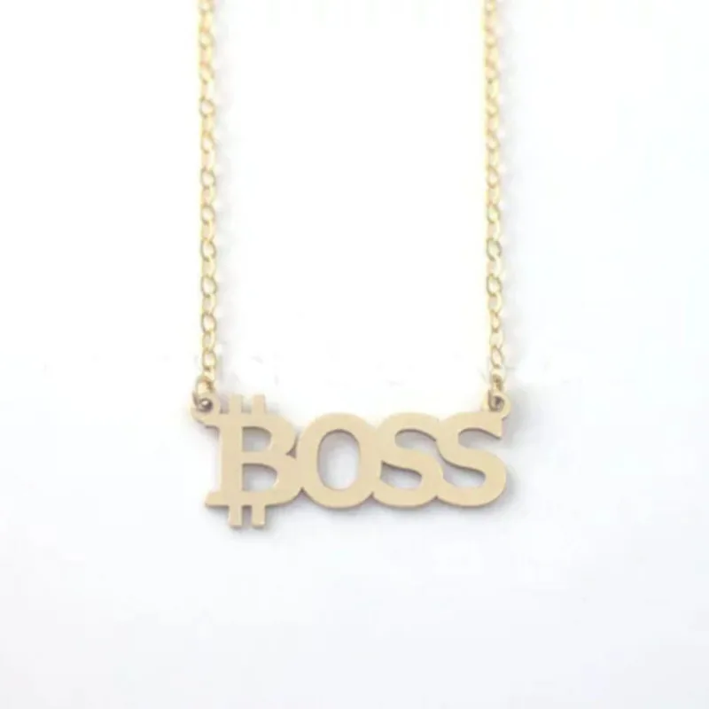 Бикоин ожерелье Boss новейшие ожерелья ювелирные изделия из стального материала