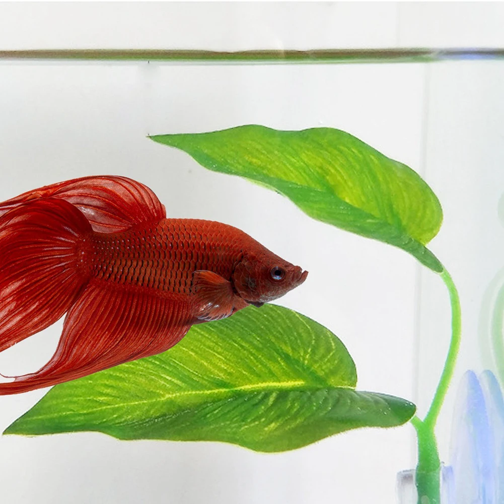 Двухслойные декоративные Betta рыбки отдых нереста Искусственный лист Тропическое растение Свадебная вечеринка стол украшение дома