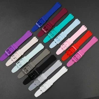 silicone strap mens 12mm for swatch straps womens sports sweat proof strap buckle accessoriess