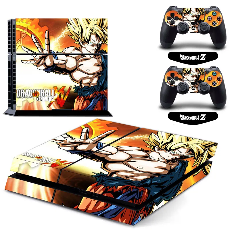 ARRKEO Dragon Ball Супер Сон Гоку виниловая Обложка Наклейка PS4 кожа для sony playstation 4 консоль и 2 контроллера Защитная Наклейка - Цвет: Синий