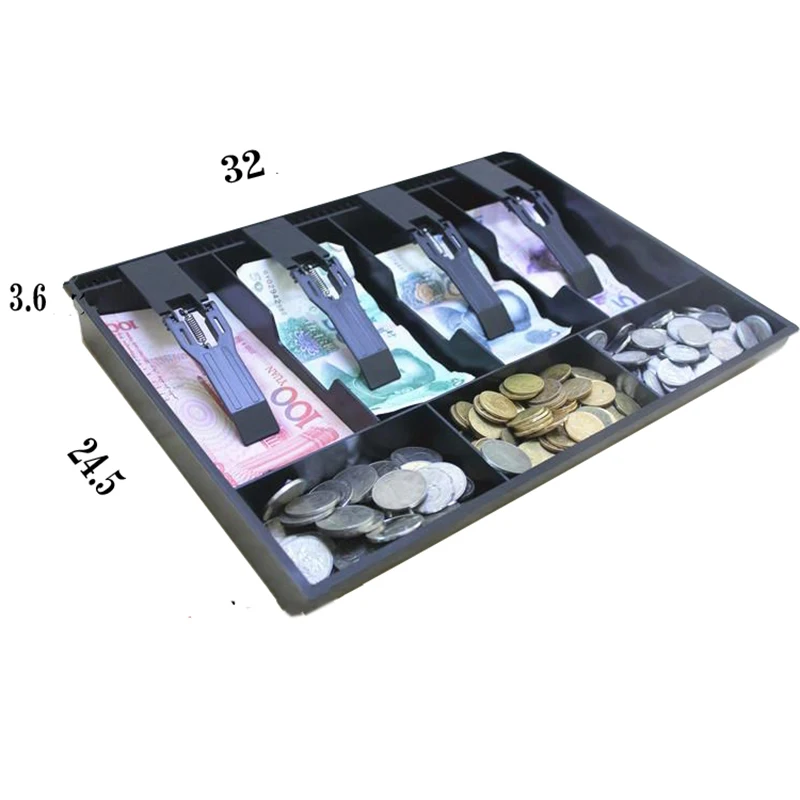 Кассовый аппарат с 4 отделениями кассовый для замены монет супермаркета|Копилки