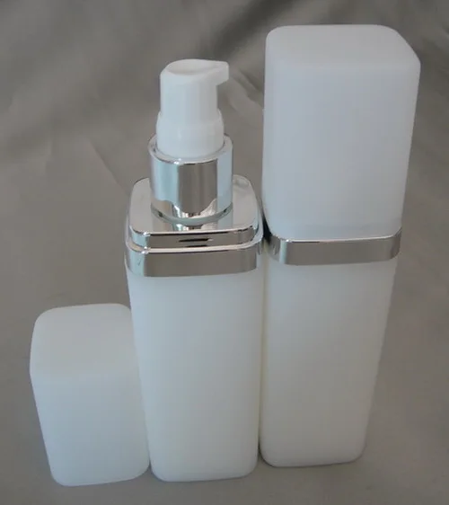 50pcs 50ml High-grade Square White Plastic Lotion bottle , 50 ml Cosmetics Refillable Bottles, plastic Cream bottle For Liquid