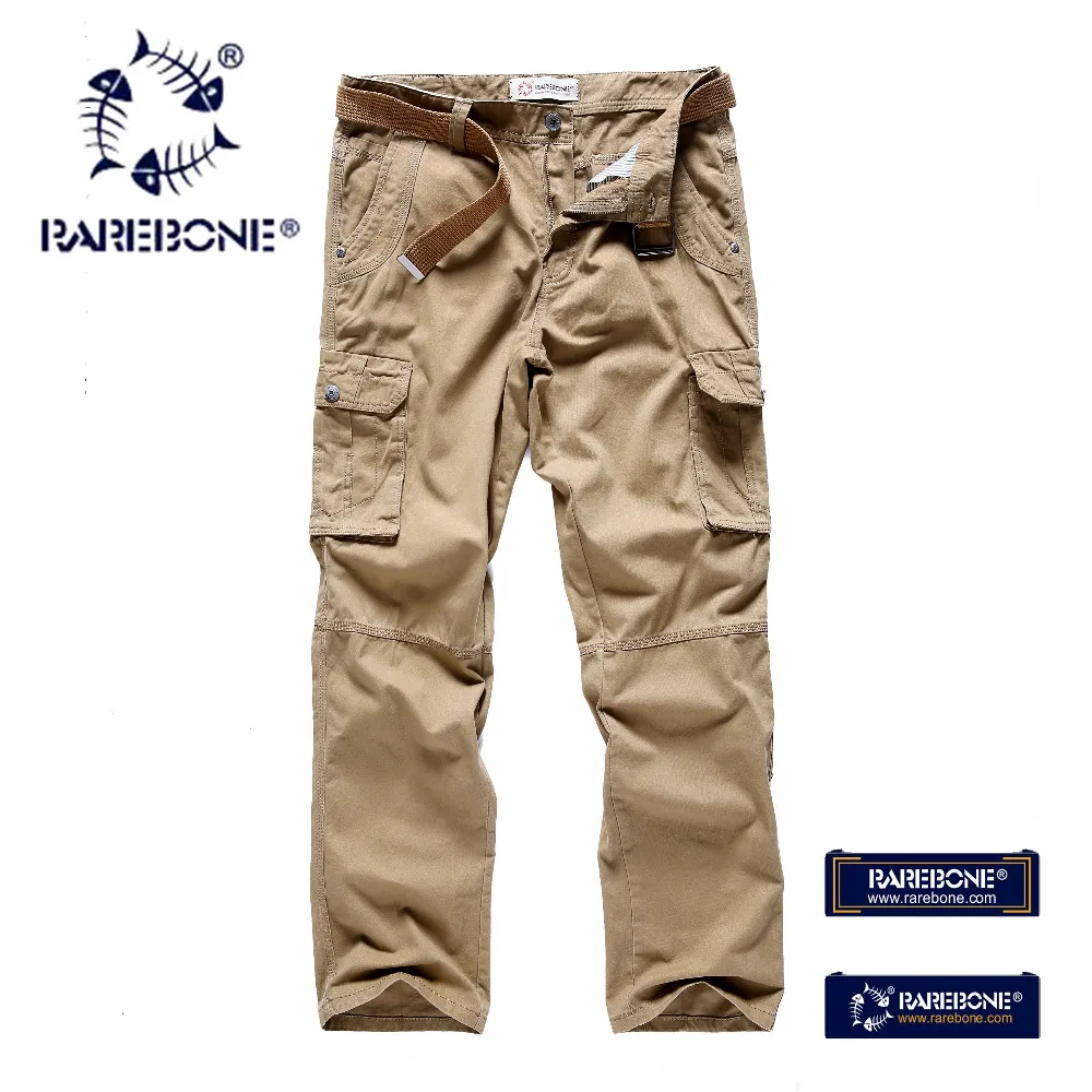 Rarebone 2018 новый Для мужчин Прочный Мульти карман хлопок Продавать хорошо Брюки