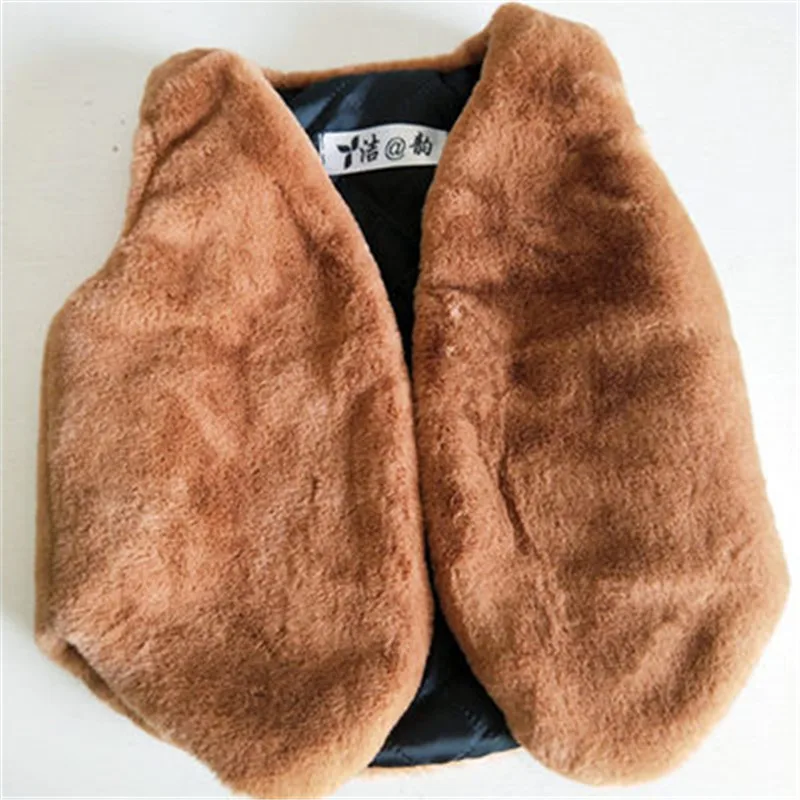 Одежда для девочек 2017 зимние жилеты из искусственного меха кролика Модные с