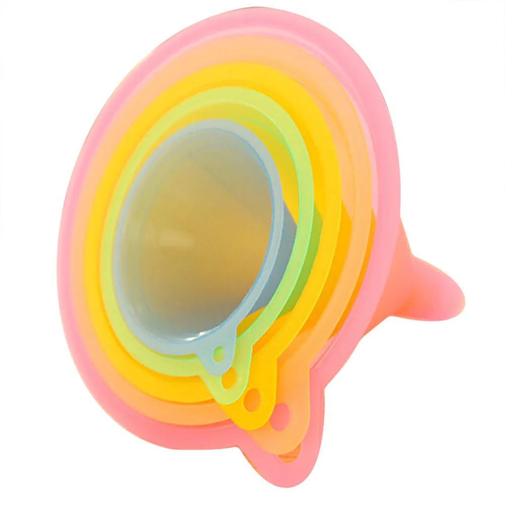 Удобная разноцветная пластиковая воронка 5 шт. маленький средний большой выбор