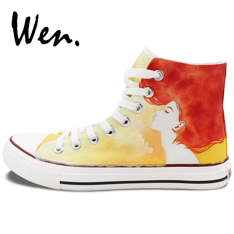 Белые холщовые кроссовки Wen высокие для скейтбординга оригинальный дизайн