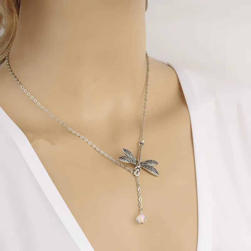 Винтажное женское ожерелье в виде стрекозы|fashion jewellery|jewellery fashiondragonfly necklace |