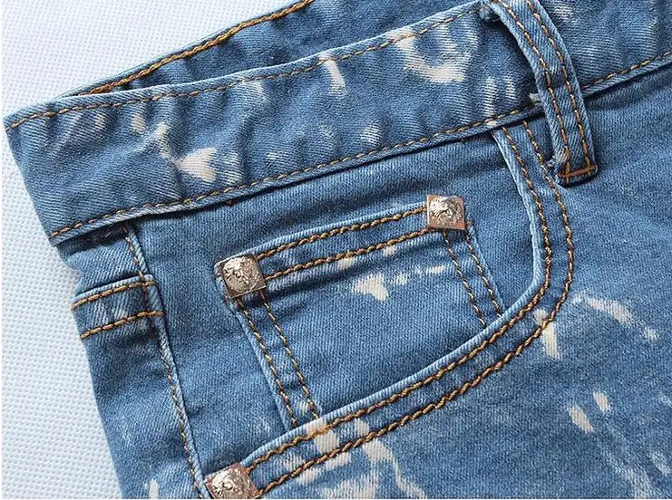 2020 Новое поступление летние мужские повседневные джинсовые шорты с принтом