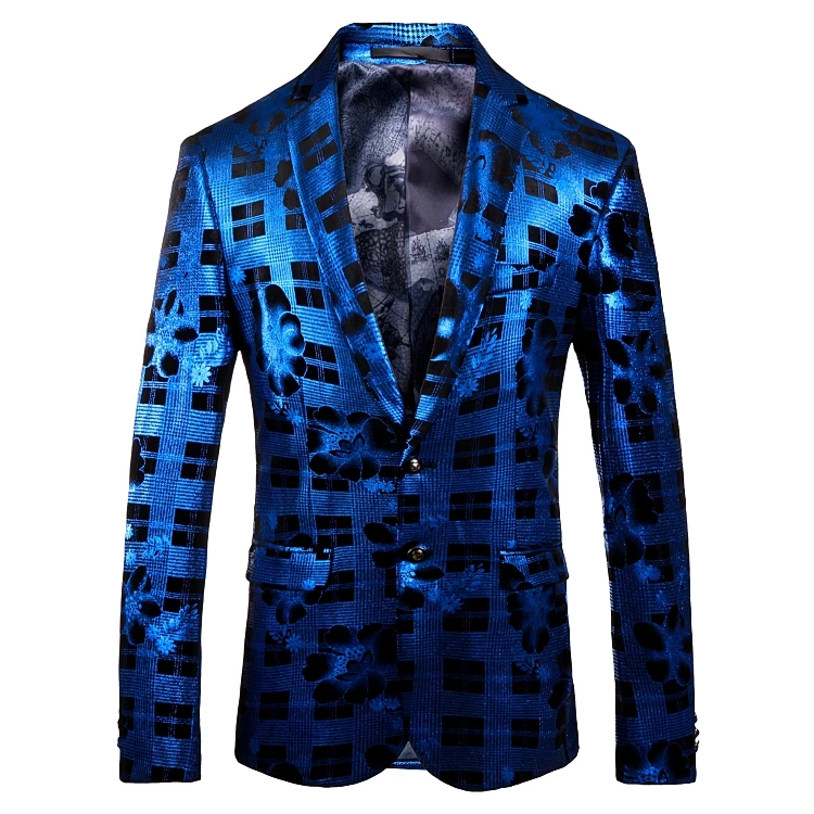 

Блейзеры мужские синие, роскошные блейзеры, сценическая одежда для певцов, блестящие приталенные, для ночного клуба