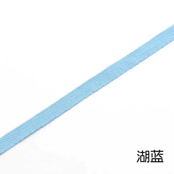 Sky blue Красочные 10 мм шеврон хлопок ленты тесьма сельдь Bonebinding ленты кружева обрезки для упаковки аксессуары DIY 5 ярдов - Цвет: Sky blue