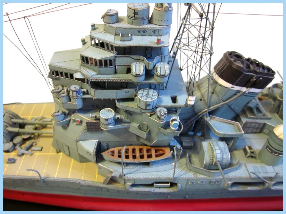 Самодельная Бумажная модель 1:250 Takao-class Battleship Императорский японский темно-синий