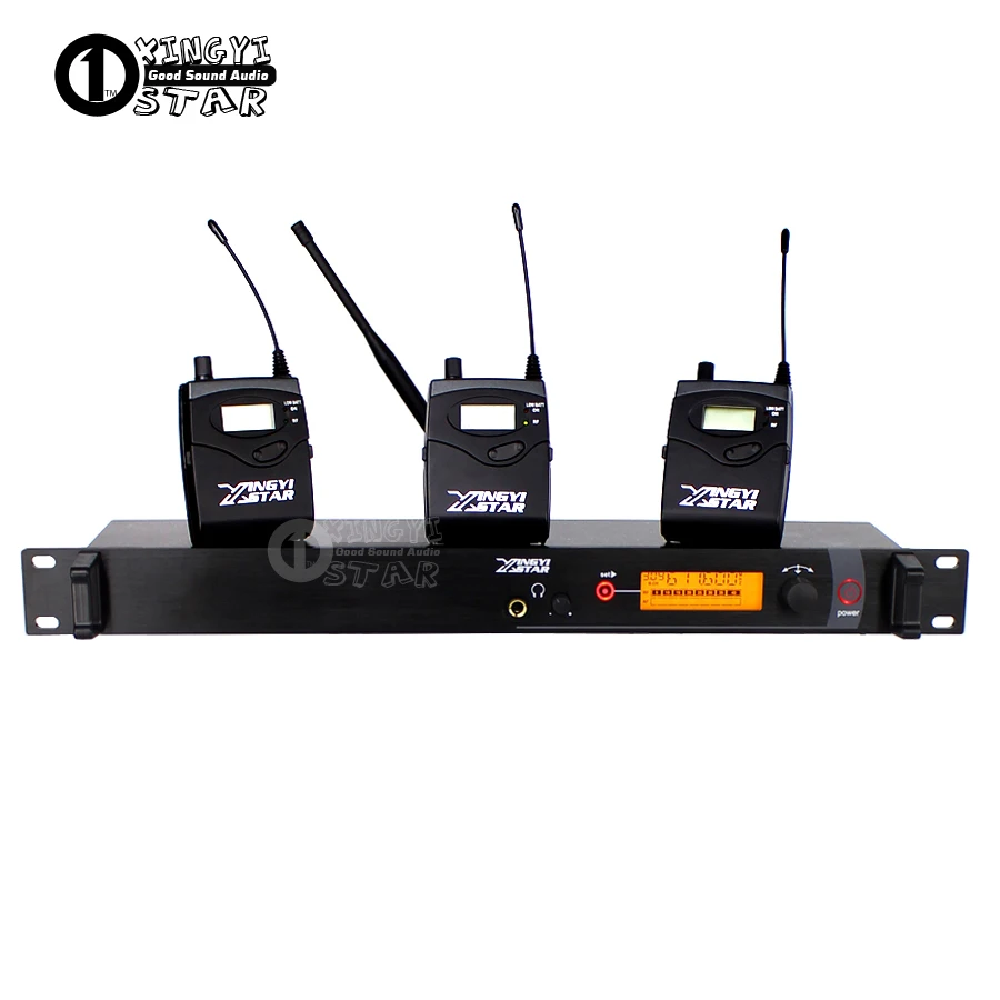 

In Ear Monitor UHF Wireless System Professional Stage Studio Cordless Monitoring In Earphone 3 Bodypack Receiver & 1 Transmitter