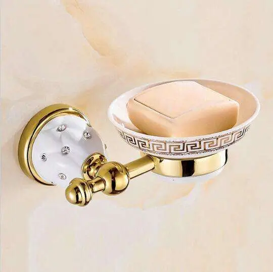 Латунная корзина для мыла с золотистой отделкой в европейском