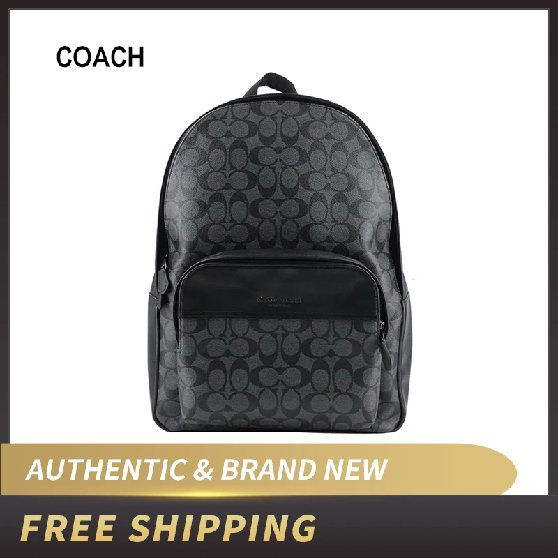 Мужской рюкзак Coach F72483 из утонченной кожи в стиле Хьюстон|Мужские рюкзаки| |