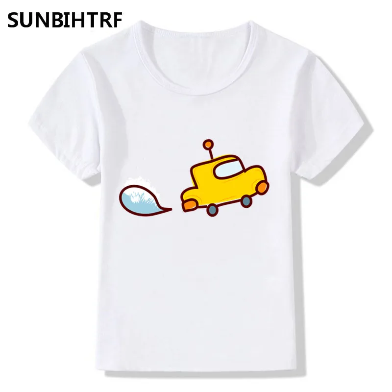2018 г. Детская Милая футболка с мультяшным автомобилем детские летние топы для