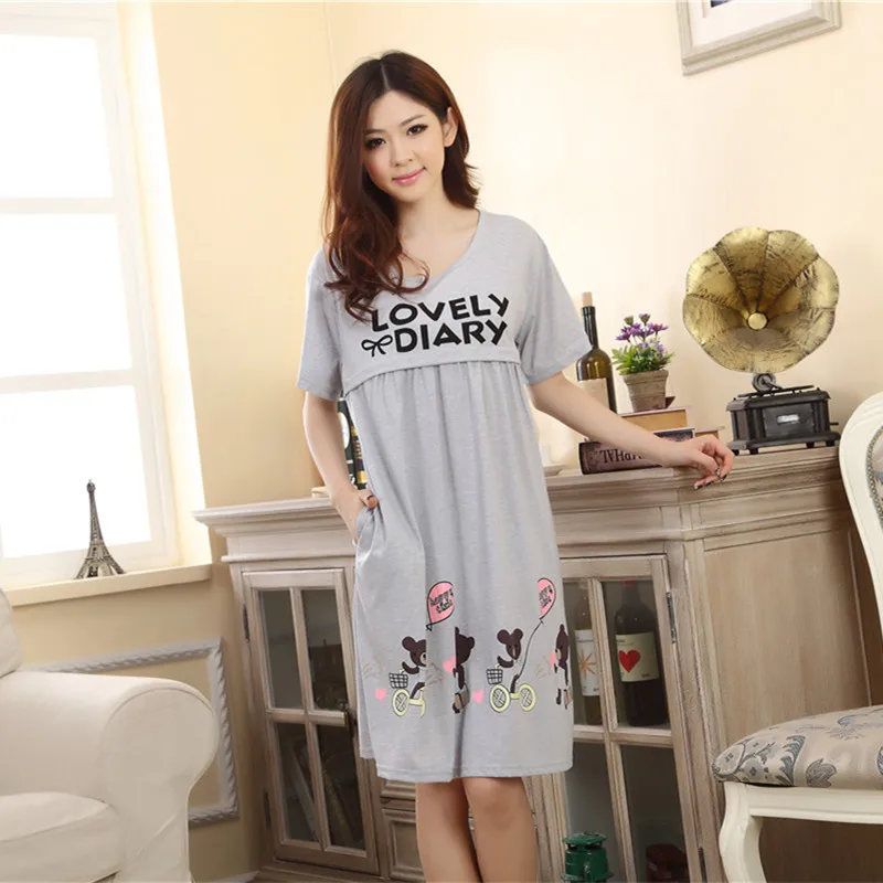 Высококачественная летняя и осенняя Пижама для кормящих мам Платье кормления с