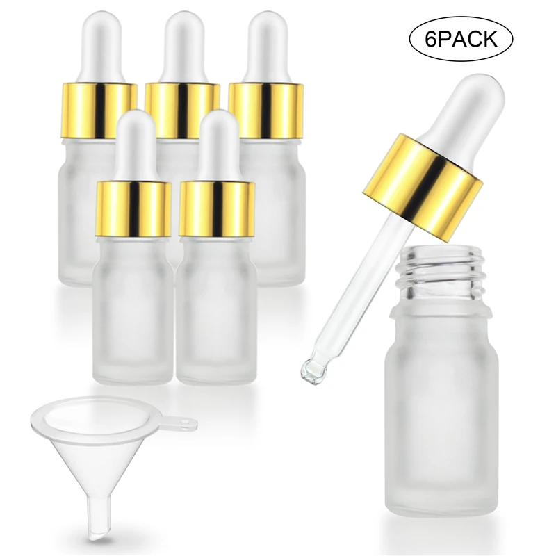 6 шт 5 мл матовое пустая прозрачная стеклянная бутылка Флаконы Контейнеры с