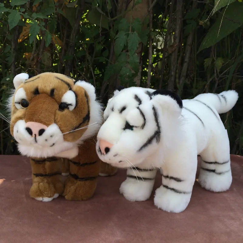 

1pc 17cm 20cm 30cm simulation white tiger baby zoo plush doll creative stuffed toy girl boy children Christmas day gift