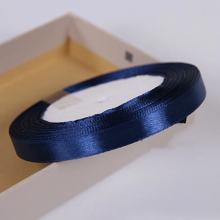 geinne 6mm-50mm wide 25 yards/roll navy blue Single Face Satin Ribbon Wholesale Gift Wrapping Christmas ribbons | Дом и сад