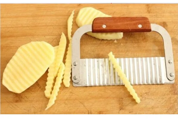 Инструмент для резки картофеля фри с деревянной ручкой из нержавеющей стали | Дом
