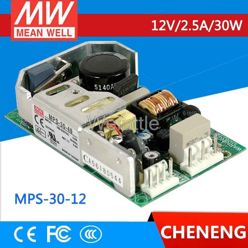 Бренд MEAN WELL представляет оригинальный MPS-30-12 12V 2.5A 30 Вт AC-DC PCB несмонтированная