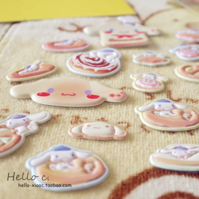 4 модели, мультяшная Леденцовая печать, лягушка, cinnamoroll, пудинг, собака, ПВХ стикер, украшение, наклейка s для детских игрушек