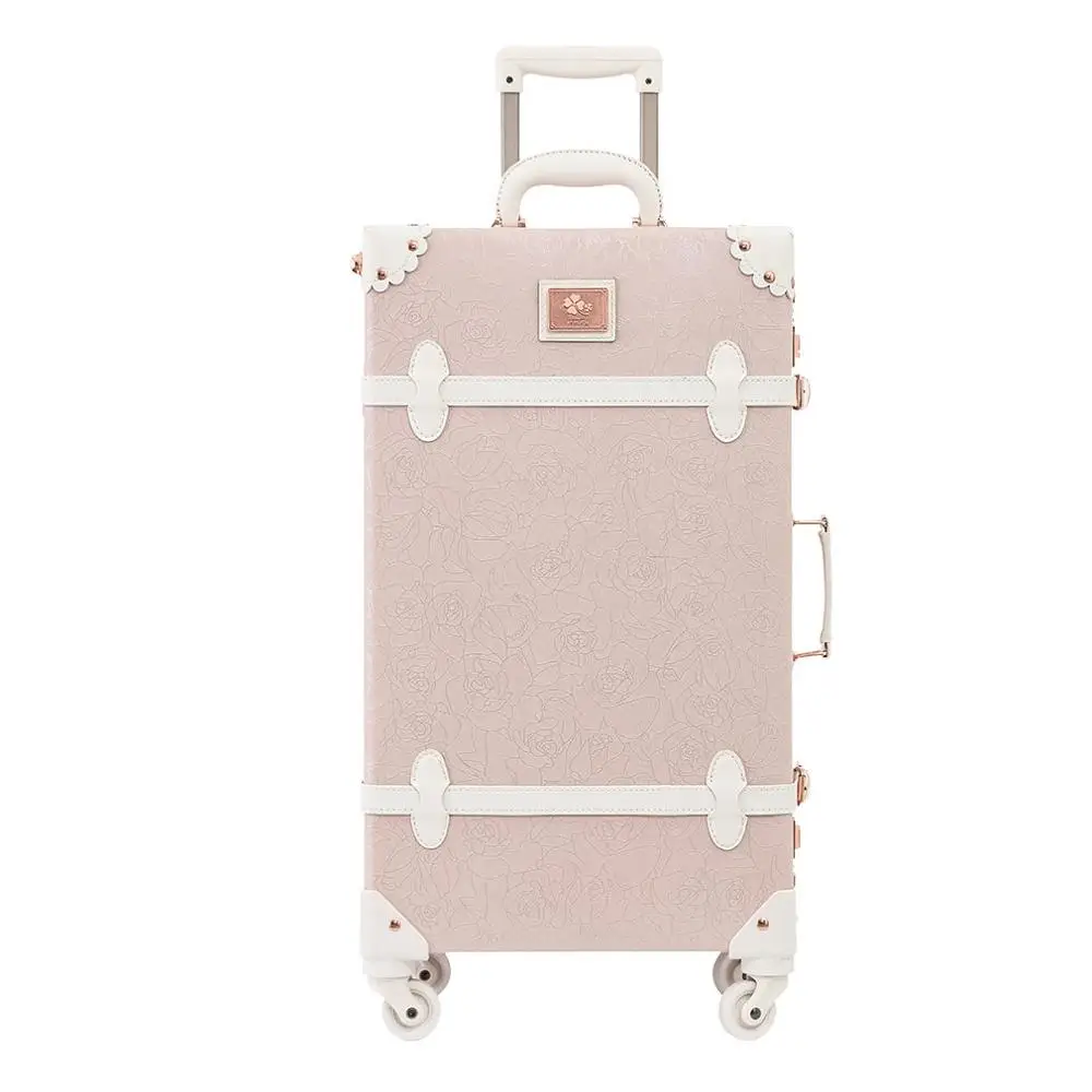 Elegant Pink one Путешествия винтажные багажные наборы милые тележки чемоданы набор легкий багажник Ретро стиль для женщин Элегантный Дети - Цвет: Elegant Pink one