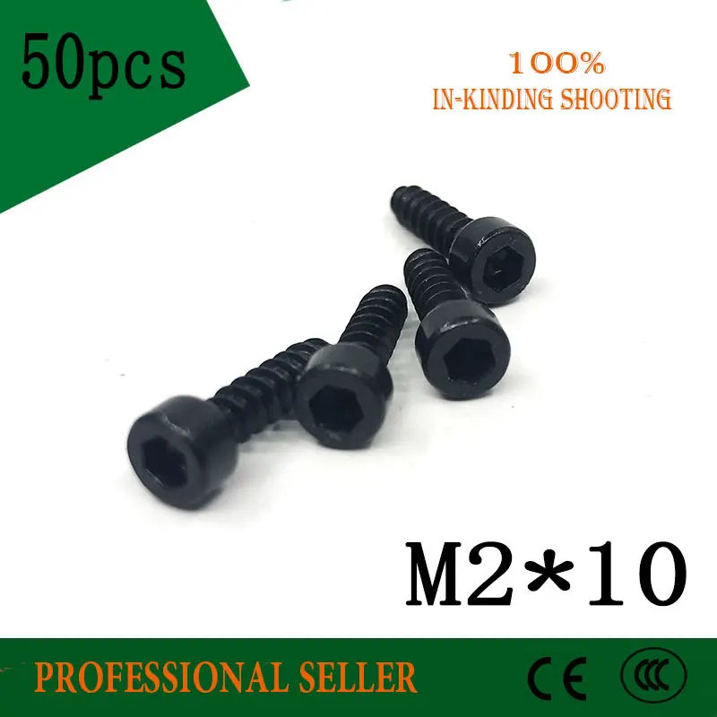Винт саморез 50 шт./лот из углеродистой стали черного цвета M2 * 10 x 10|self tapping screw|tapping