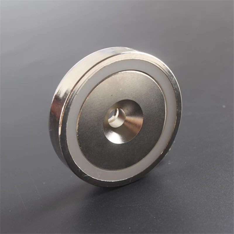 1 шт. D60mm тяговое усилие 110 кг односторонний сильный чашка магниты ndfeb база A3 стальной обернутой крепления лампы с винтовым отверстием