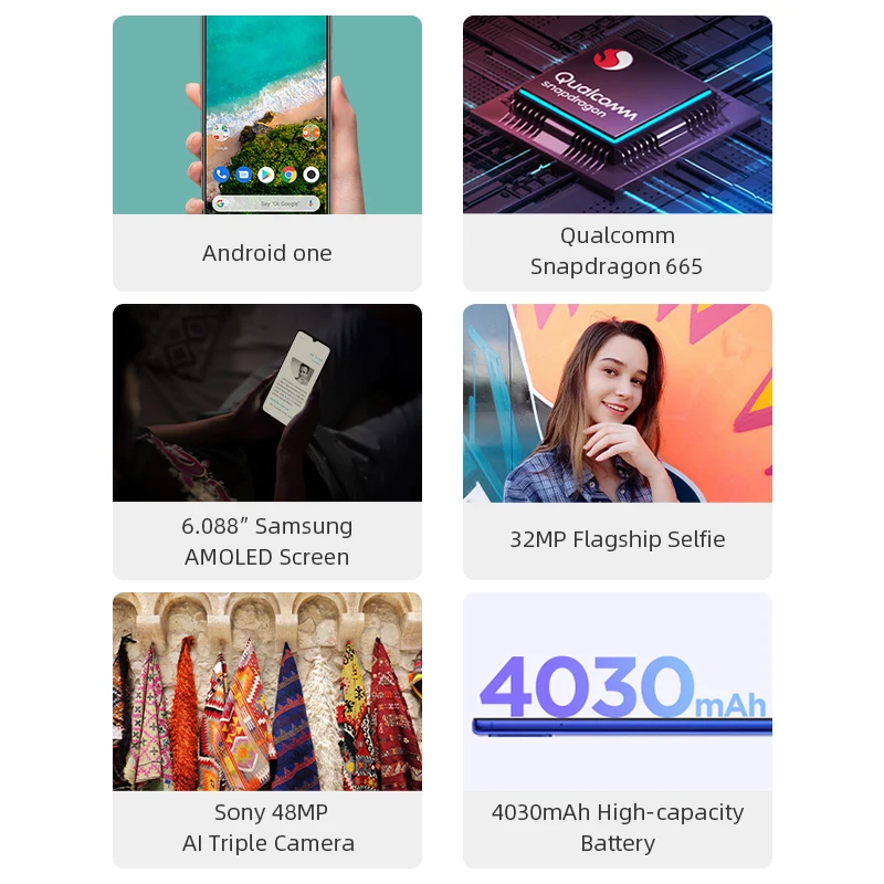 Смартфон Xiaomi Mi A3 глобальная версия 4 ГБ 64 32 МП селфи Android One мобильный телефон Snapdragon