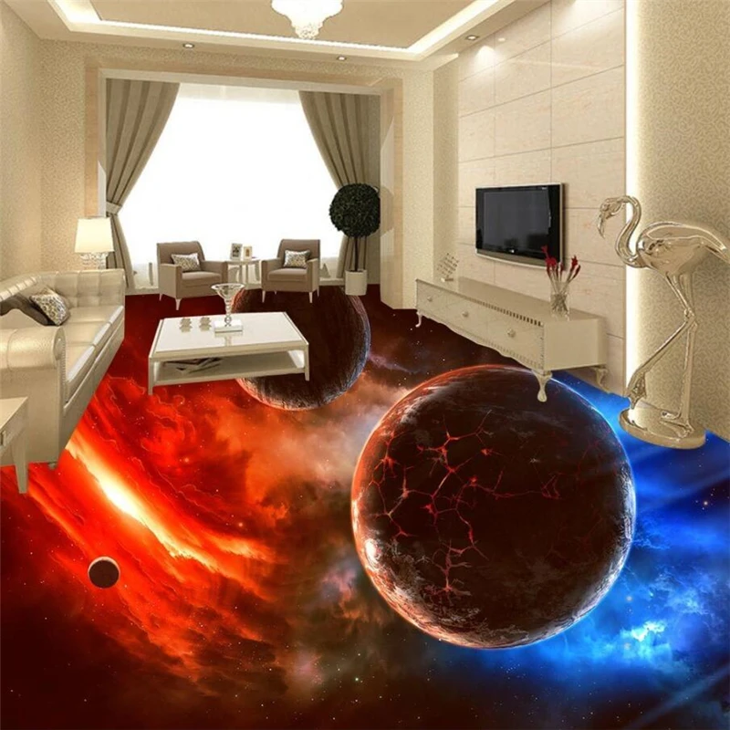 wellyu Stereo Suspended Meteorite Cosmic Star 3D Zenith Mural Custom Large Green Wallpaper papel de parede para quarto | Обустройство