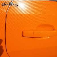 orange 4d carbon fiber vinyl car wrap film for hood roof motocycle decal color change