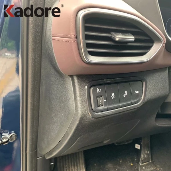 Для hyundai Santa Fe углеродное волокно, накладка на фары, накладка на переключатель, аксессуары для салона автомобиля, наклейка для стайлинга автомобиля