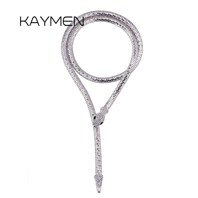 Модное Длинное Ожерелье KAYMEN в виде змеи для женщин и девушек ожерелье с подвеской