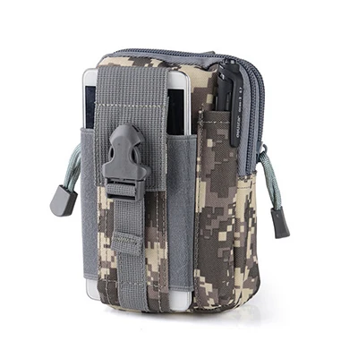Nevenka Tactical Pouch Belt Waist Pack Bag Travel Camping Bags Small Pocket Military Waist Pack Running Pouch Soft back - Color: Camo(ACU)