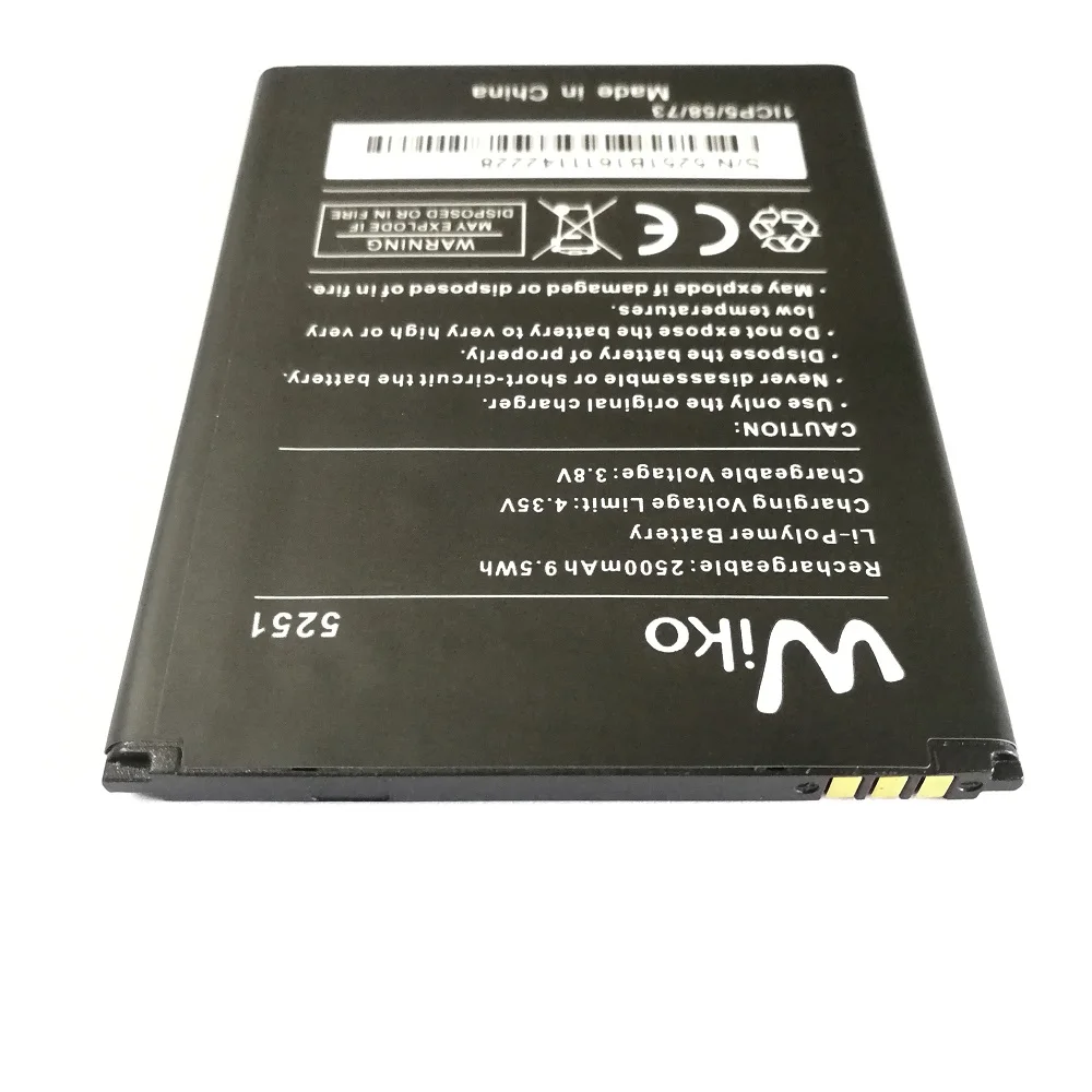 2500 мАч Wiko 5251 Сменный аккумулятор для Wiko Pulp 3g 4G 5251/WIKO 3913 LENNY4 LENNY 4 батареи для телефонов