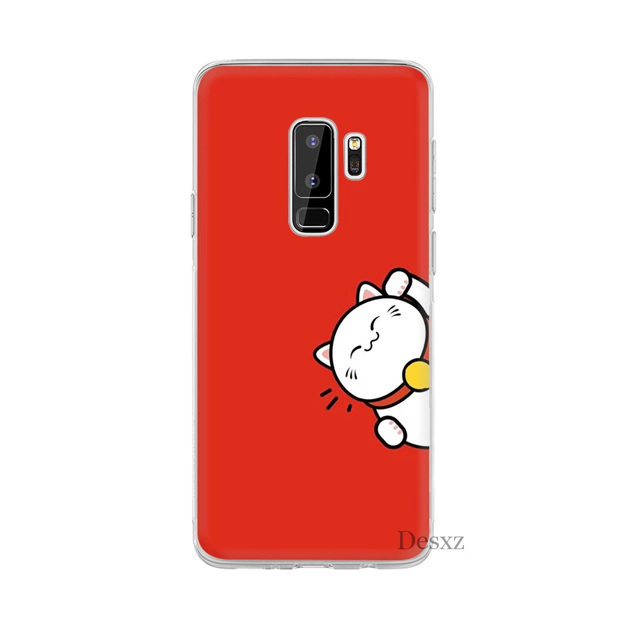 Чехол с изображением из мультфильма Lucky Cat для Samsung M10 M20 M30 M40 S6 S7 Edge S8 S9 S10 Plus S10e Note 8 9