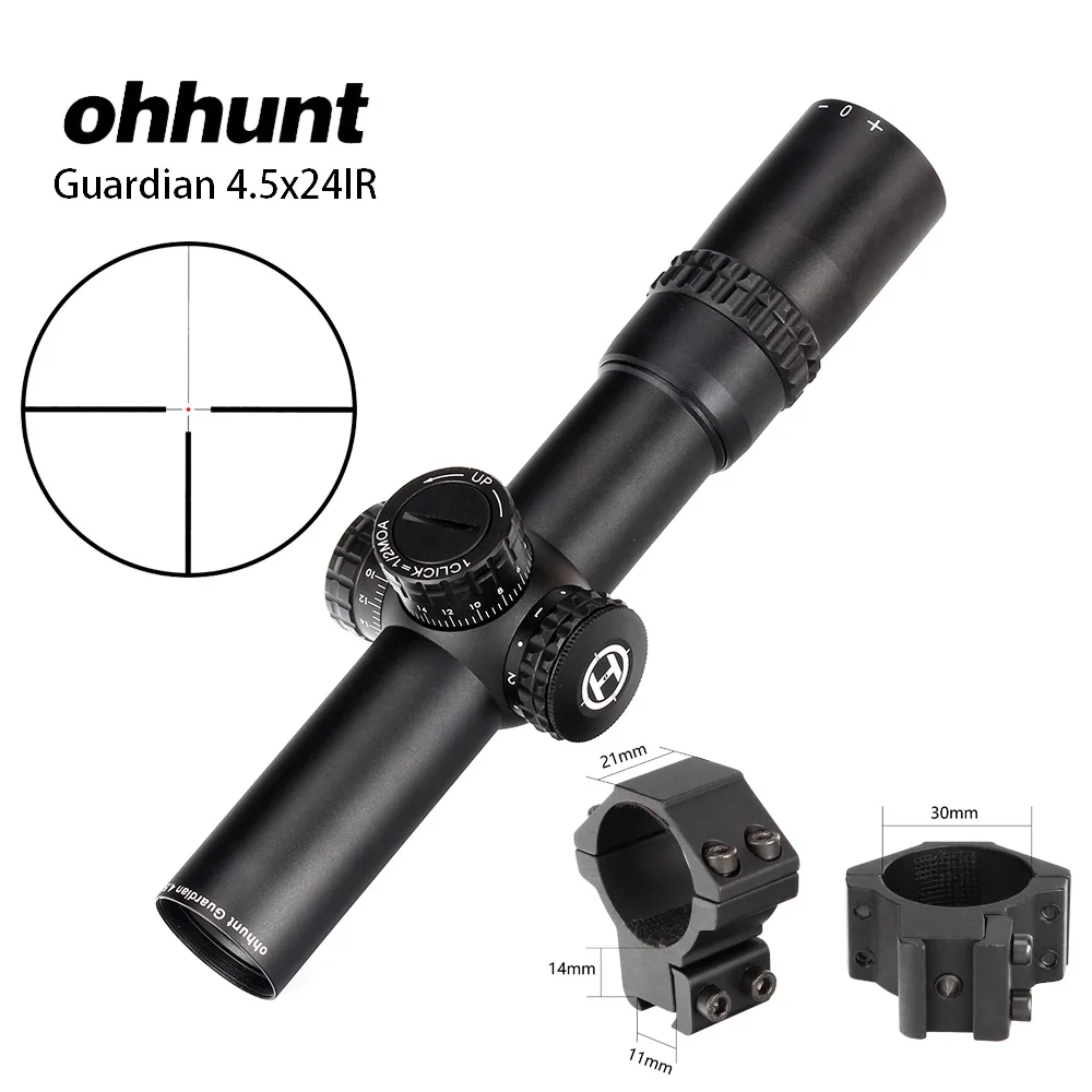 30mm-Dovetail-SDZ Ohhunt Guardian 4.5x24IR охотничий оптический компактный прицел стекло травленая сетка 1/2 полумиллиметровая Точка Тактический прицел для стрельбы - Цвет: 30mm-Dovetail-SDZ