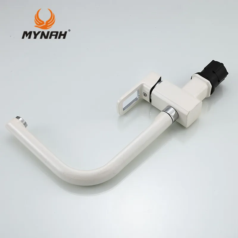 MYNAH Россия Бесплатная доставка белый кухонный кран раковина горячая и холодная