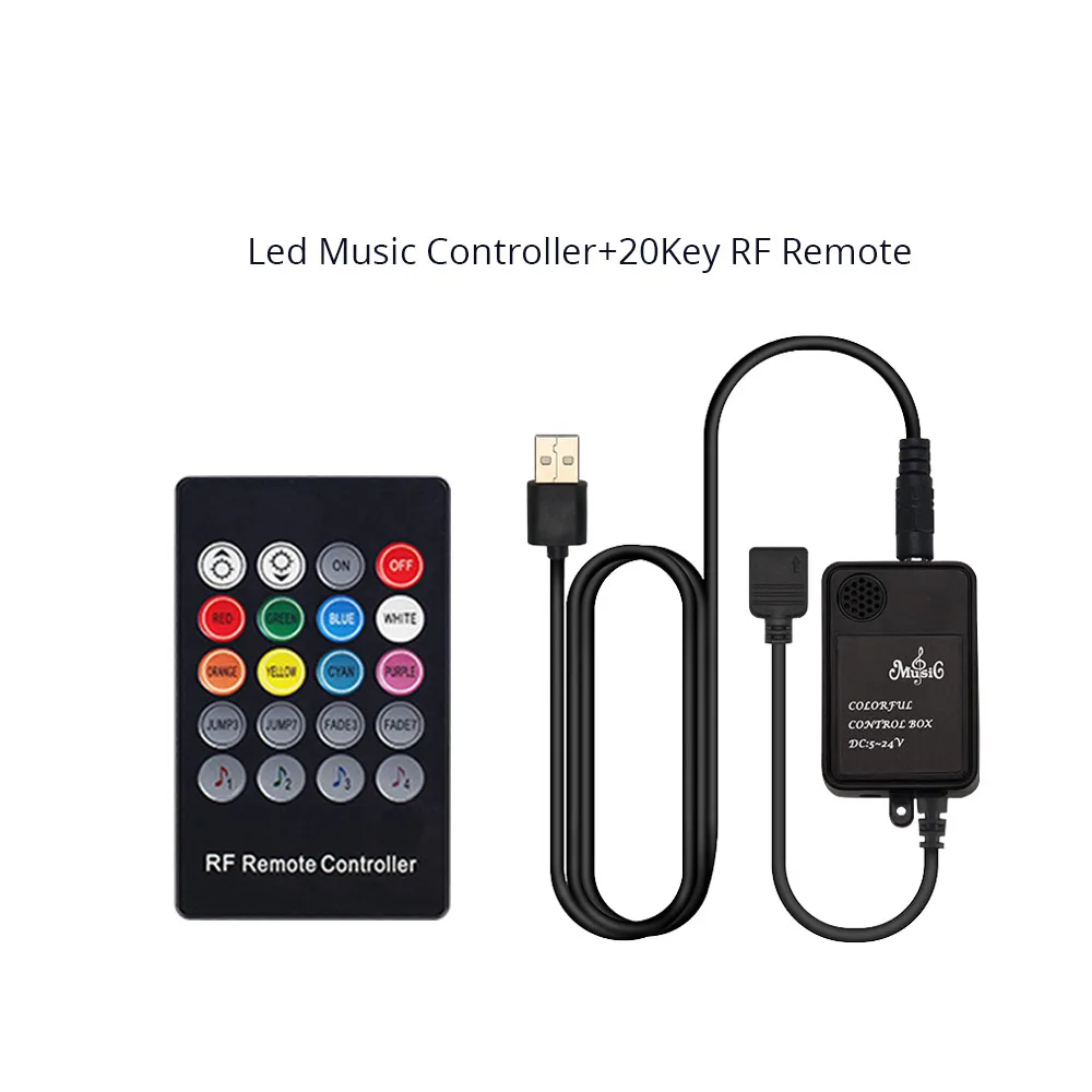 USB светодиодный светильник, комплект, Bluetooth контроллер RGB 5050 для ТВ, фоновый светильник, Диодная лента IP20/IP65, водонепроницаемая, 0,5 м 1 м 2 м - Испускаемый цвет: Music Controller