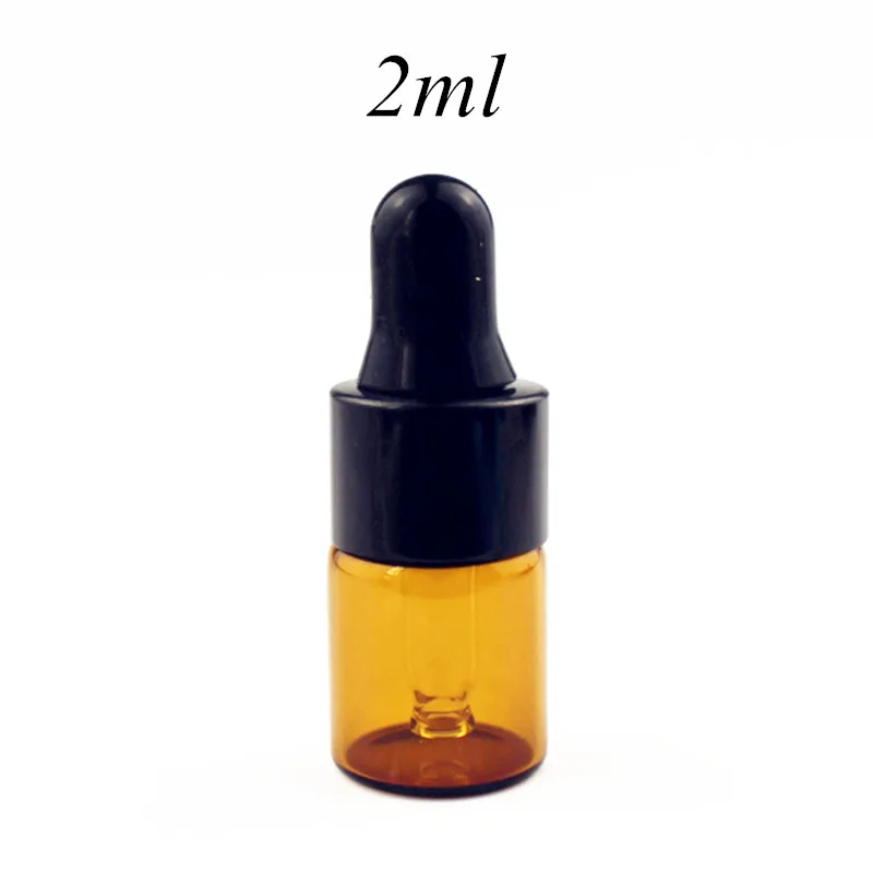 2ml black black 10 шт./лот 1 мл 2 мл 3 мл 5 мл янтарная стеклянная бутылка-капельница пустые бутылки для эфирного масла капельница Многоразовые прозрачные стеклянные флаконы - Цвет: 2ml black black