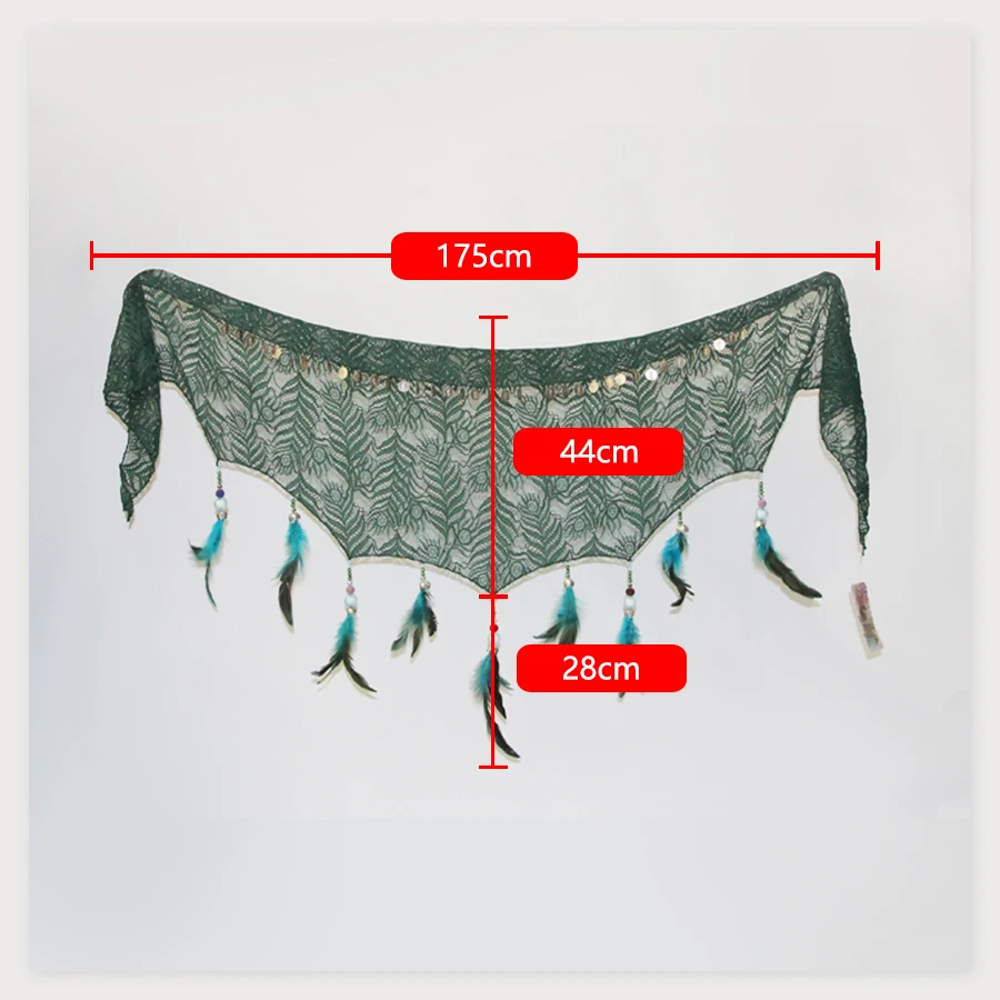 Платок с бахромой и перьями для танца живота|coin belt|fringe hip scarfhip scarf |